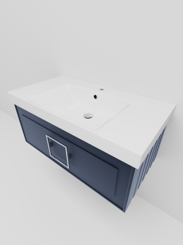 Тумба с раковиной La Fenice CUBO NFNC-01-CUB-BG-80-1-80 90х36х49 подвесная цвет синий - фото 3