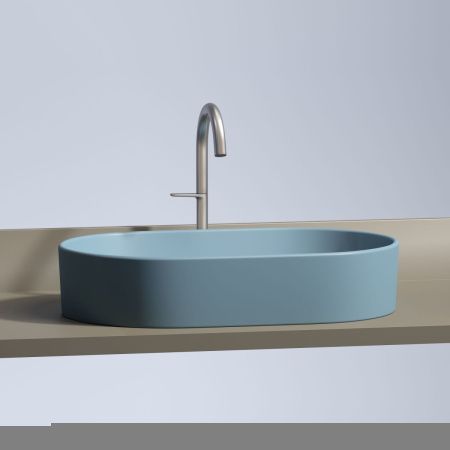 Раковина из сантехнического фарфора Ceramica Nova ELEMENT CN6048ML 60х40 накладная цвет синий без отверстий под смеситель