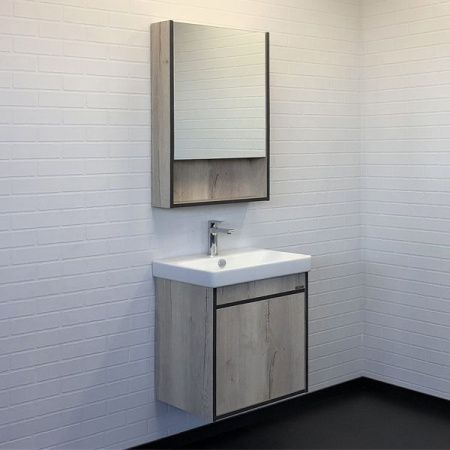 Тумба с раковиной Comforty Вена 00-00008928CF 60х50 подвесная цвет серый