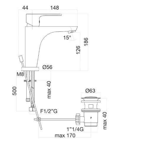 Смеситель Fiore 88BB5515 на раковину белый - фото 3