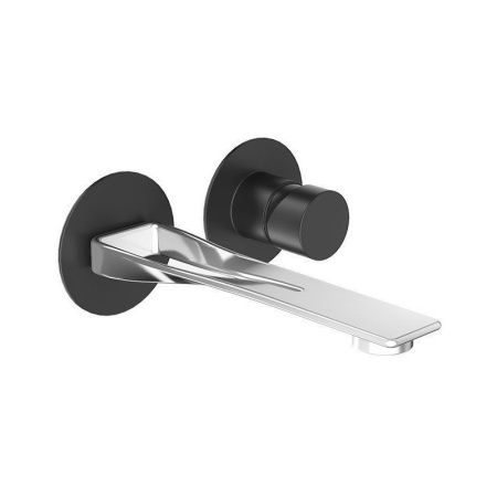 Смеситель для раковины Webert One-B NB830606441 настенный черный/сталь