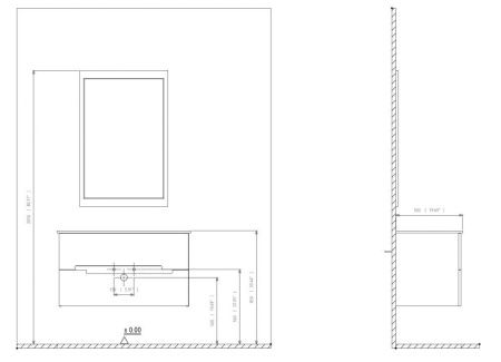 Тумба с раковиной Orka Lodi 5005888 100х50 подвесная цвет белый