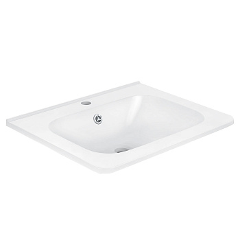 Раковина из искусственного камня Vincea VCB-2VP600W 60х47 встраиваемая цвет белый 1 отверстие под смеситель