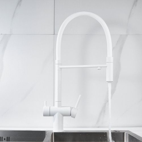 Смеситель для кухни Shevanik S178C на мойку белый - фото 4