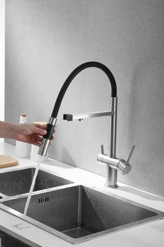 Смеситель для кухни Rose R958L на мойку сатин - фото 4