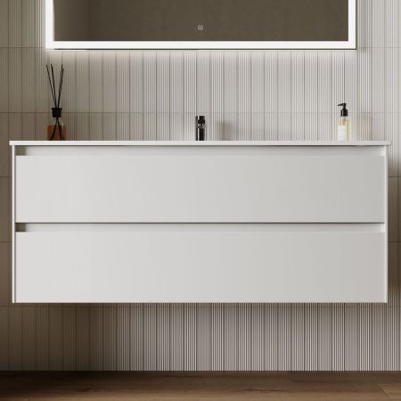 Тумба под раковину Sancos Cento CN120-1W 120х50 подвесная цвет белый
