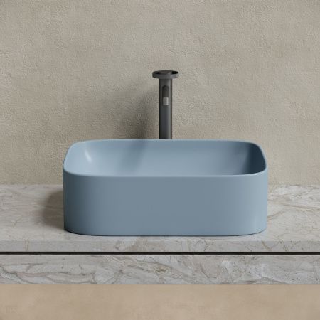 Раковина из сантехнического фарфора Ceramica Nova ELEMENT CN6052MHL 50х40 накладная цвет голубой без отверстий под смеситель