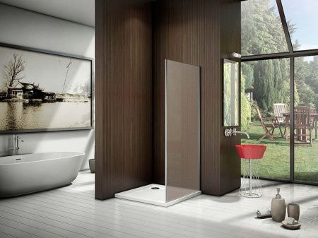 Душевая перегородка Good Door LATTE ЛА00036 70х185 стекло прозрачное профиль белый