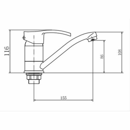 Смеситель для кухни Fashun A4570-2 на мойку хром