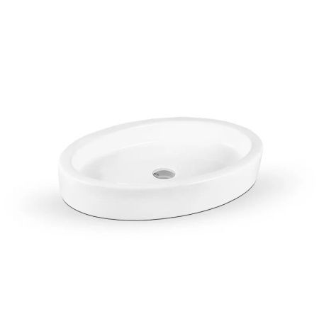 Раковина из сантехнического фарфора Cerutti SPA CR7045 60х40 накладная цвет белый без отверстий под смеситель