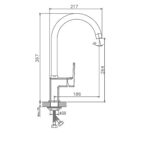 Смеситель для кухни Haiba HB176 HB70176 на мойку хром