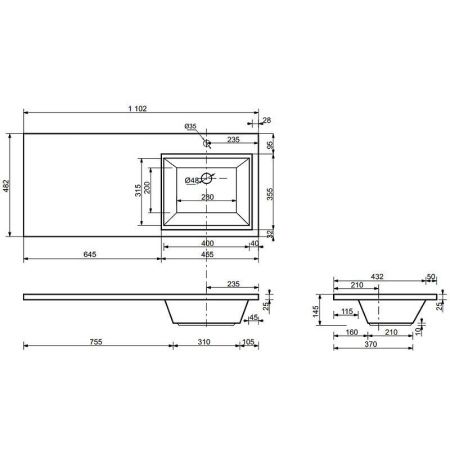 Тумба с раковиной Эстет Dallas Luxe 110 ФР-00002019 40х50 напольная цвет белый