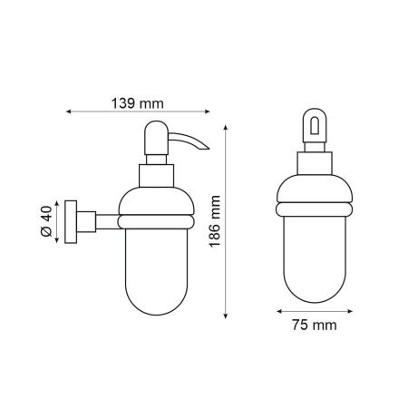 Дозатор для жидкого мыла Webert Rimini RI500201010