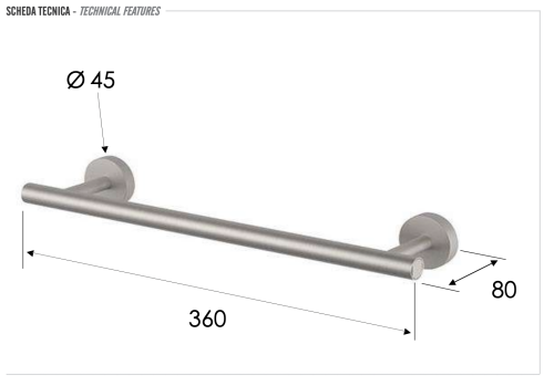 Полотенцедержатель Remer INOX Accessories SSXI40L30 - фото 2