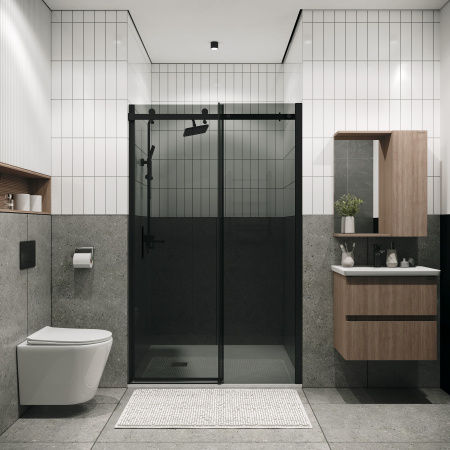 Душевая дверь Grossman Classic 100.K33.04.130.21.10 130х195 стекло тонированное профиль черный матовый