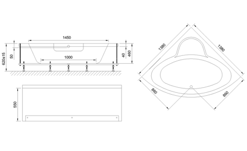 Ванна акриловая Royal Bath FANKE RB581200 138х138 пристенная угловая - фото 4