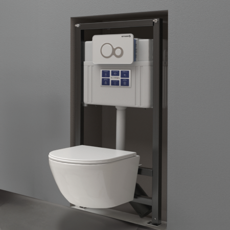 Инсталляция Bettoserb Sava Fix Slim SET40006464 с клавишей смыва TWIN хром глянец