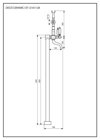 Смеситель Emmevi Deco Ceramic 12161128/BR напольный бронза