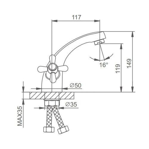 Смеситель Splenka S80 S80.10 на раковину хром - фото 3