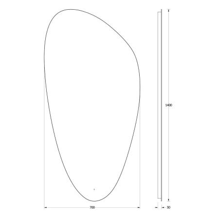 Зеркало с подсветкой Evoform Ledshine BY 2794 70х140 подвесное
