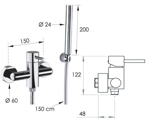 Смеситель для душа Remer X Style X39 настенный хром - фото 2