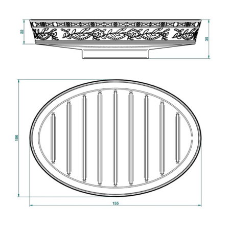 Мыльница THG Marquise platinum decor A7G-A02-4607