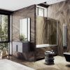 Душевая шторка на ванну Maybah Glass MGV-602-5 40х140 стекло тонированное профиль хром ориентация универсальная