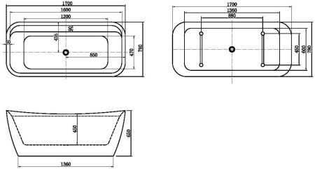 Ванна акриловая Allen Brau Infinity 2.21002.21 170х80 отдельностоящая овальная с ножками