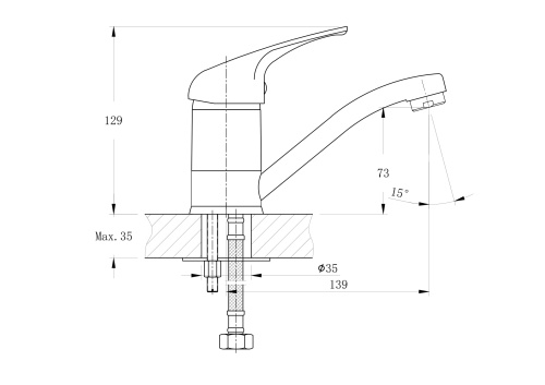 Смеситель для кухни Rush Corsica CO4240-26 на мойку хром - фото 2