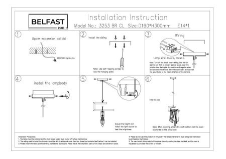 Светильник подвесной Belfast Colvil (Цолвил) 3253 BR CL