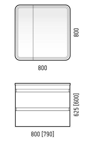 Тумба под раковину Corozo Алабама SD-00000569 80х40 подвесная цвет белый
