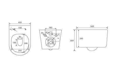 Унитаз подвесной CHARUS TORRE BIANCA EWC700-129W белый с сиденьем микролифт безободковый смыв торнадо