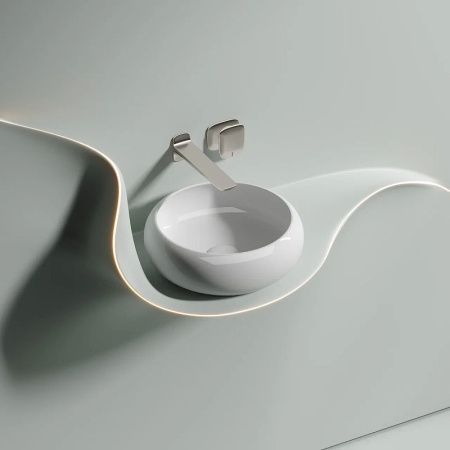 Раковина из сантехнического фарфора Ceramica Nova ELEMENT CN6050 40х40 накладная цвет белый без отверстий под смеситель