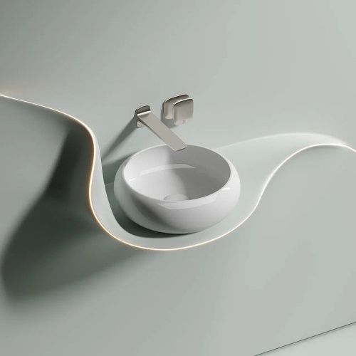 Раковина из сантехнического фарфора Ceramica Nova ELEMENT CN6050 40х40 накладная цвет белый без отверстий под смеситель - фото 3