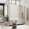 Душевая шторка на ванну Maybah Glass MGV-132-2у 45х140 стекло тонированное профиль бронза ориентация универсальная