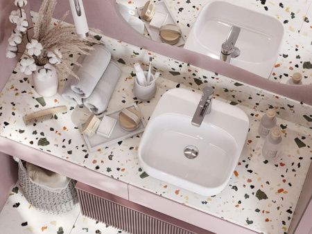 Раковина мебельная керамическая Santek Одри Soft 42 1.WH50.1.709 40х40 накладная цвет белый 1 отверстие под смеситель