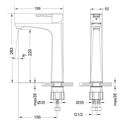 Смеситель LeMark Evitta LM0509C на столешницу хром - фото 3