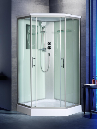 Душевая кабина WeltWasser WW500 10000003280 90х90 пятиугольная с крышей ориентация универсальная