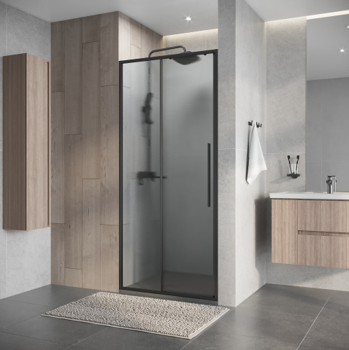 Душевая дверь Niagara Nova NG-34-L10CHGR 100х195 стекло шиншилла профиль графит матовый - фото 3