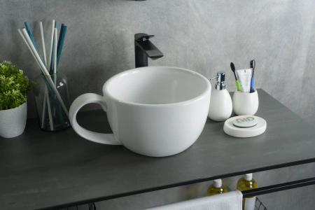 Раковина керамическая Gid Creativo 51186 40х30 накладная цвет белый без отверстий под смеситель