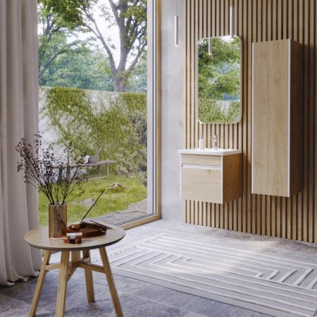 Шкаф-пенал Aqwella Y URB0535DD 40х140 подвесной цвет бежевый