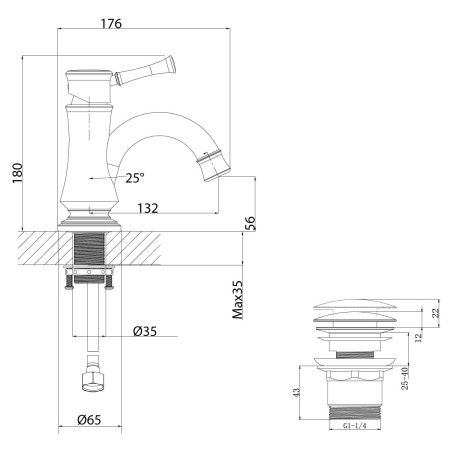 Смеситель LeMark Peretto LM6306RB на раковину черный
