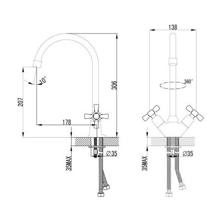 Смеситель для кухни LeMark Benefit LM2505C на мойку хром
