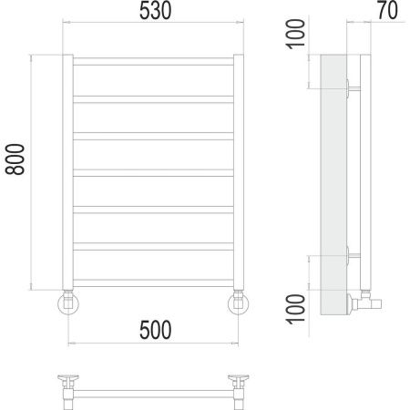 Полотенцесушитель водяной Terminus 4670078529657 55х80 хром