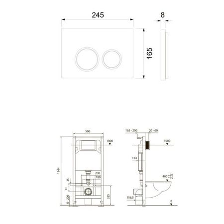 Комплект Клавиша смыва + инсталляция для унитаза Tece TECEspring S955104