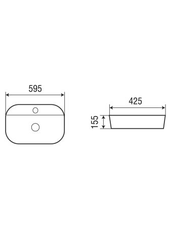 Раковина из сантехнического фаянса WeltWasser WW SK 10000004579 40 см накладная цвет белый 1 отверстие под смеситель