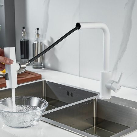 Смеситель для кухни Raffine F203C на мойку белый