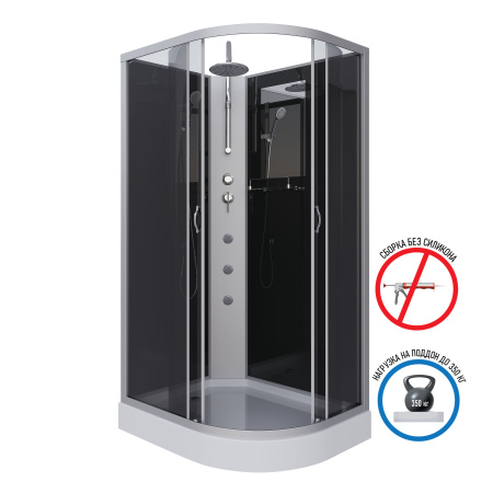 Душевая кабина Niagara Classic 35121433LBKTG 120х80 асимметричная без крыши ориентация левая