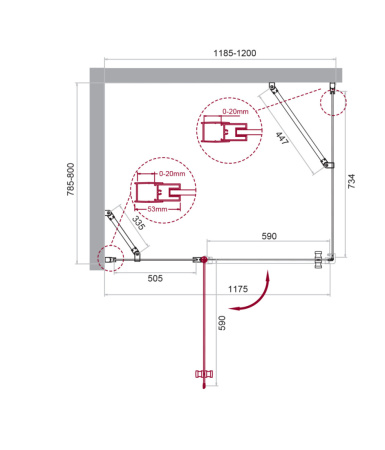 Душевой уголок BelBagno ETNA ETNA-AH-12-120/80-C-Cr 120х80 стекло прозрачное профиль хром глянцевый без поддона