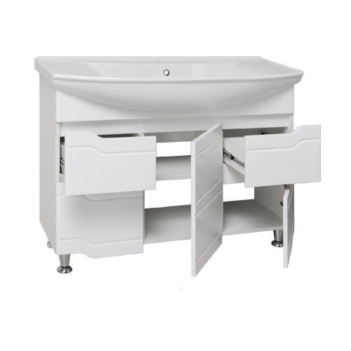 Тумба под раковину Runo Стиль 00000001118 100х30 напольная цвет белый - фото 2